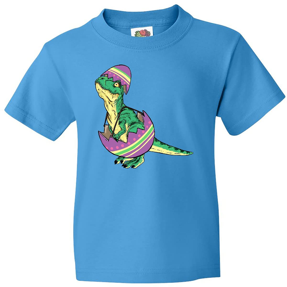 Inktastic Easter Baby T-Rex in Easter Egg Graphic Youth T-Shirt - Cute Dinosaur Tee for Kids, Boys & Girls - Perfect for Easter Celebrations, Birthday Parties & Casual Wear