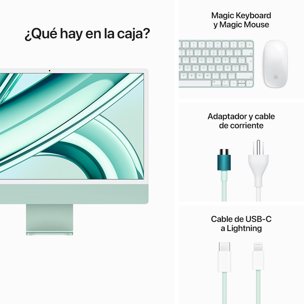 24-inch iMac with 4.5K Retina Display - Apple M3 Chip (8-Core CPU & 8-Core GPU), 256GB SSD, Green - Perfect for Home Office, Graphic Design & Creative Work