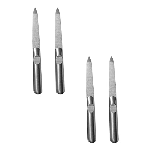 Professional Stainless Steel Nail File Set - 4PCS Metal Nail Files for Salon & Home Manicure, Durable Nail Care Tools for Perfect Nails at Home or Professional Use