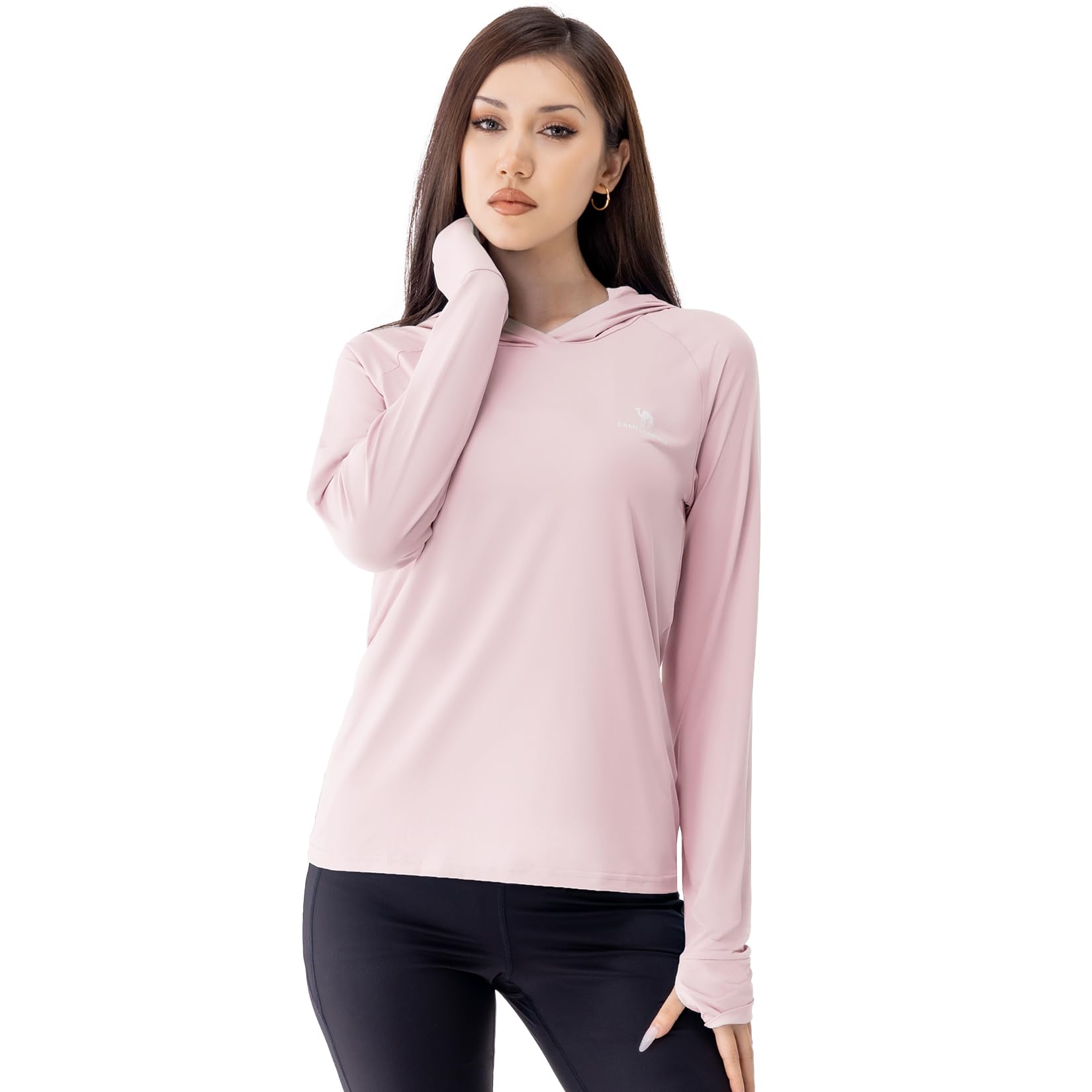 CAMEL CROWN Women's UPF 50+ Sun Shirt Hoodie - Lightweight Quick Dry for Hiking & Fishing