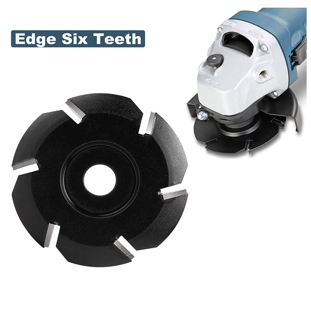 5 Colors 6-Tooth Milling Cutter Woodworking Tool - Wood Carving Disc for 16mm Angle Grinder, Tea Tray Making & DIY Projects (Gold/Black/Blue/Red/Silver) - Perfect for Wood Crafts, Furniture Repair & Artistic Carving