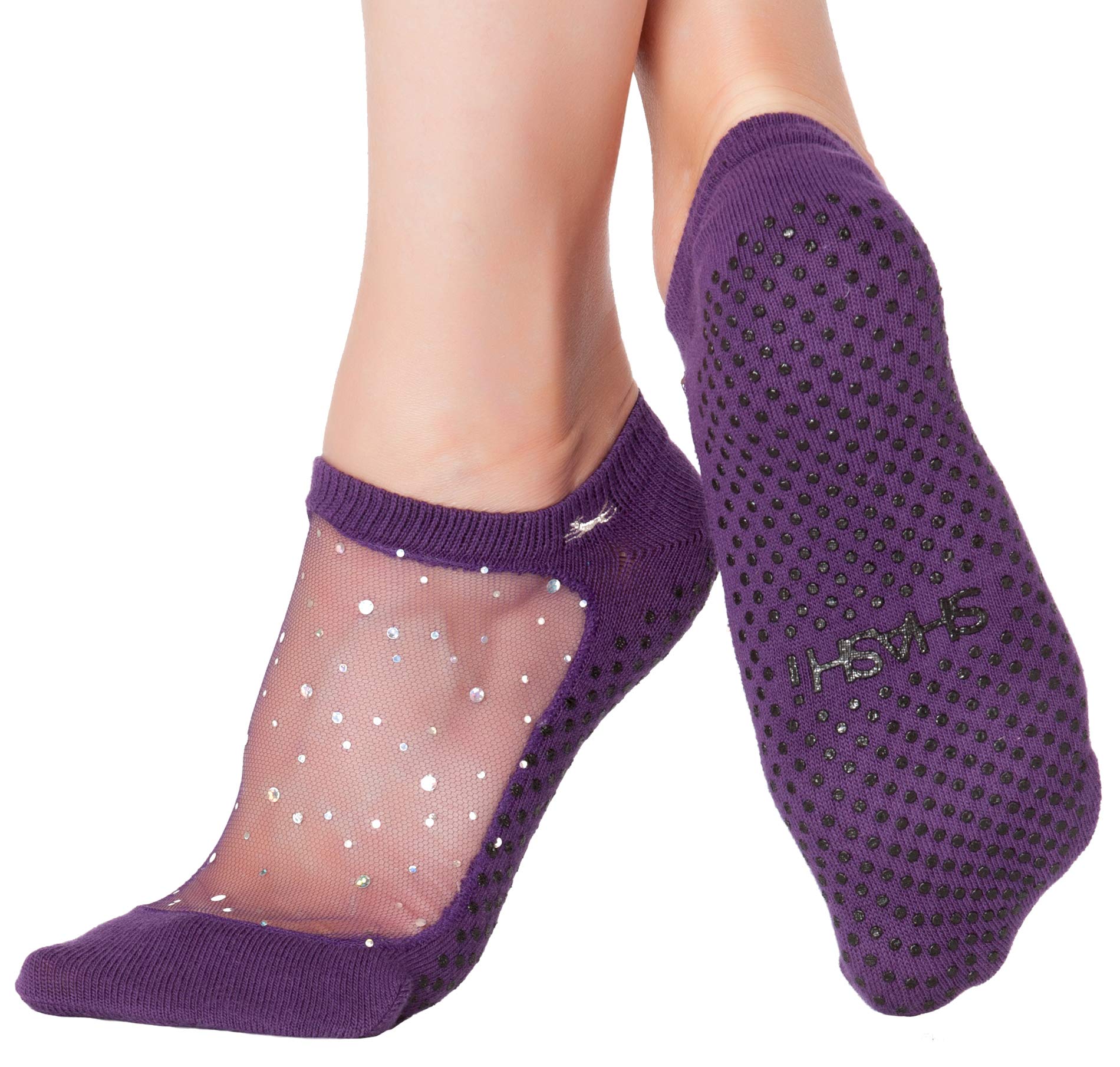 SHASHI Women's Mesh Grip Socks for Yoga & Pilates - Non-Slip Workout Socks