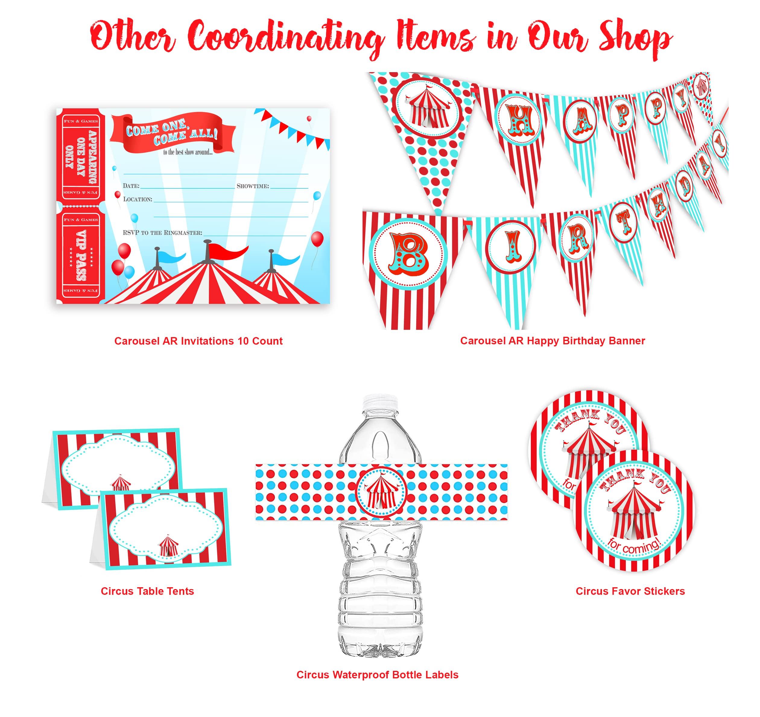 Carousel Circus Cupcake Toppers and Wrappers Set - 24pcs Cupcake Decorations for Birthday Parties, Baby Showers & Circus Themed Events - Premium Carousel Party Supplies with AR Feature