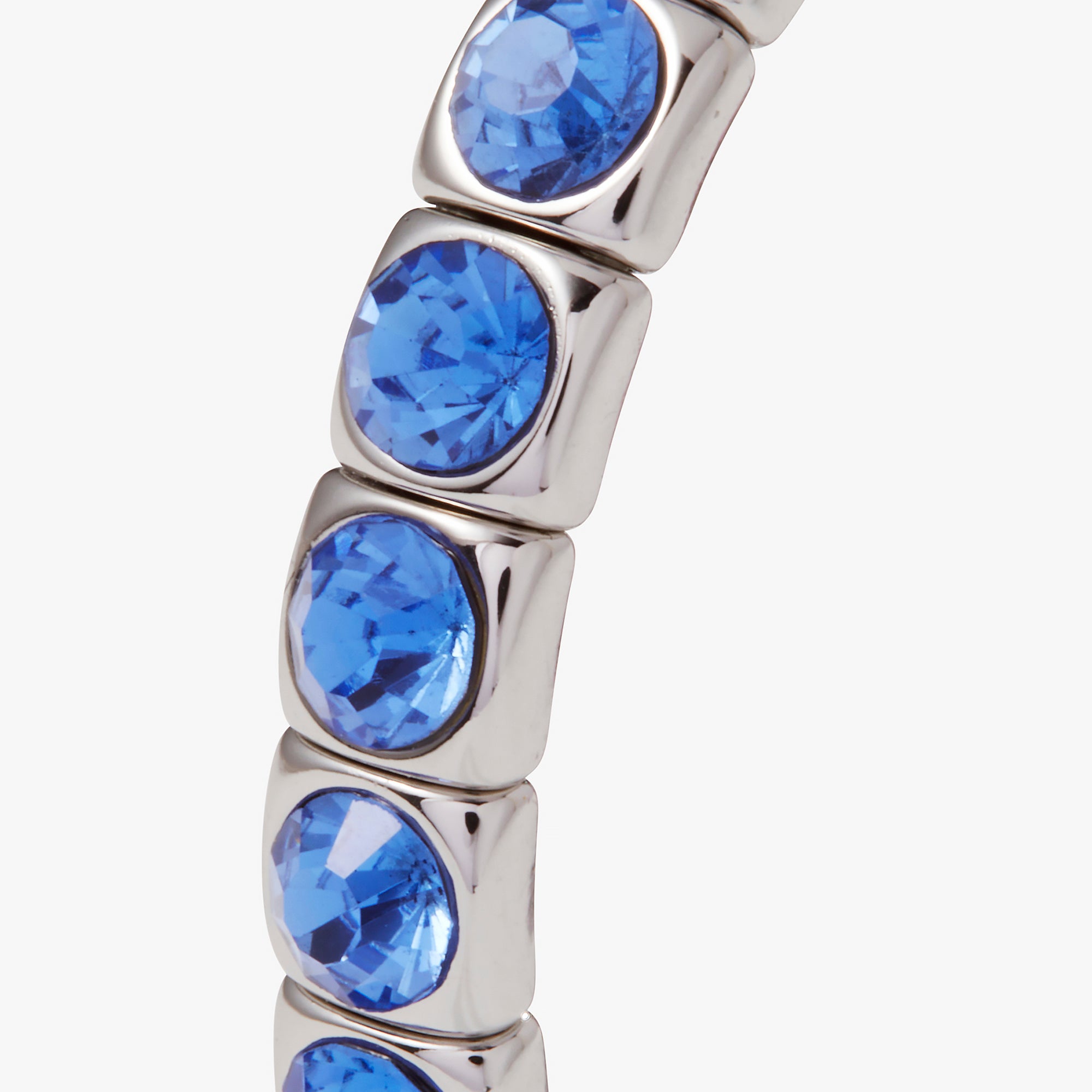 Sapphire Crystal Stretch Bracelet for Women - Elegant Adjustable Beaded Jewelry for Everyday Wear & Special Occasions