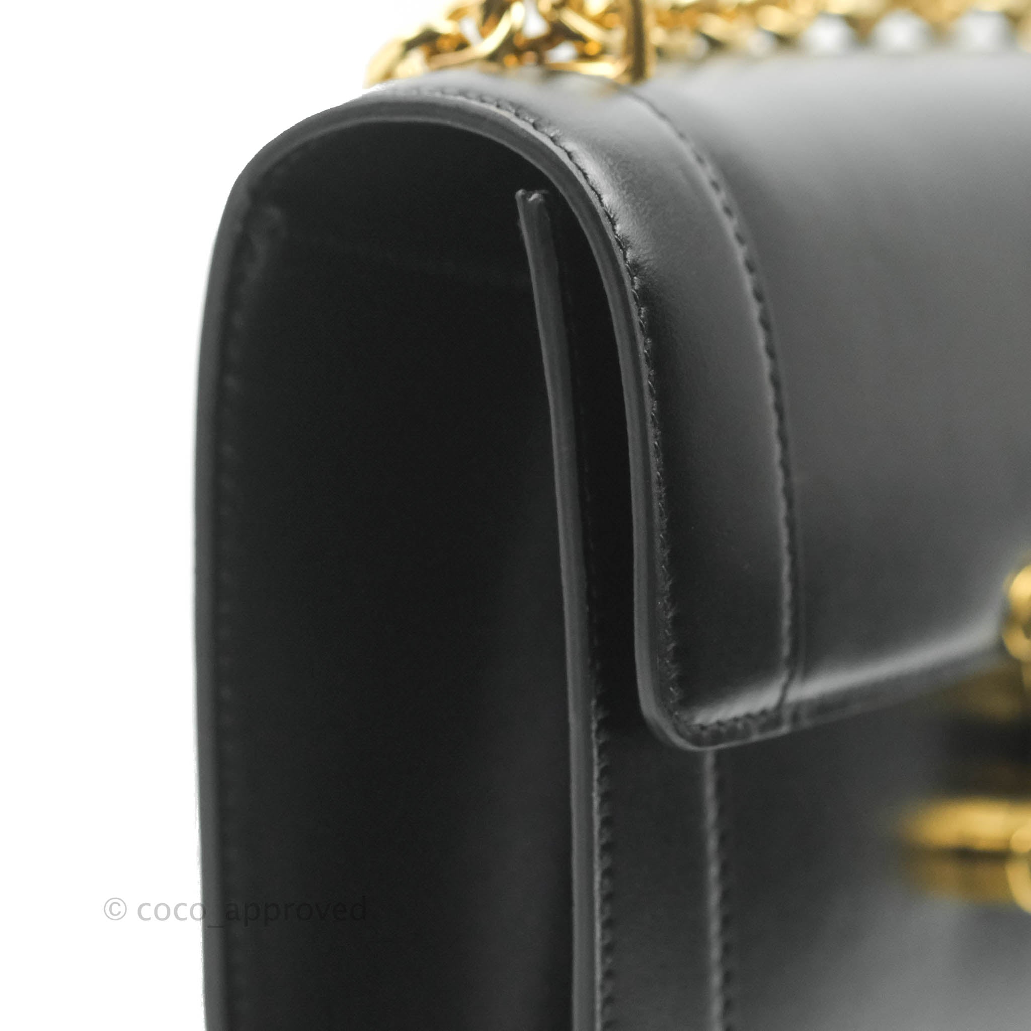 Celine Triomphe Chain Bag in Black Calfskin Leather - Elegant Shoulder Bag for Women, Perfect for Evening Parties & Date Nights