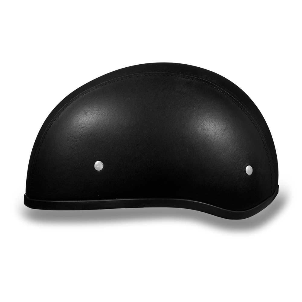 Daytona Half Skull Cap Motorcycle Helmet - DOT Approved Leather Design for Safety & Style | Perfect for Cruiser Riders & Urban Commuting