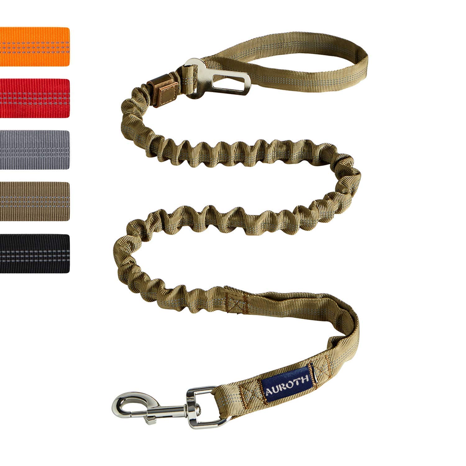 Auroth Tactical Dog Harness with 4.5 FT Heavy Duty Leash - No Pull Reflective Vest for Large Breed Dogs | Military Training, Outdoor Hiking & Night Walking (Army Yellow)