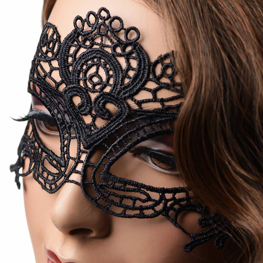 Greygasms Enchanted Black Lace Masquerade Mask - Elegant Venetian Style Halloween Costume Accessory for Parties, Balls & Cosplay