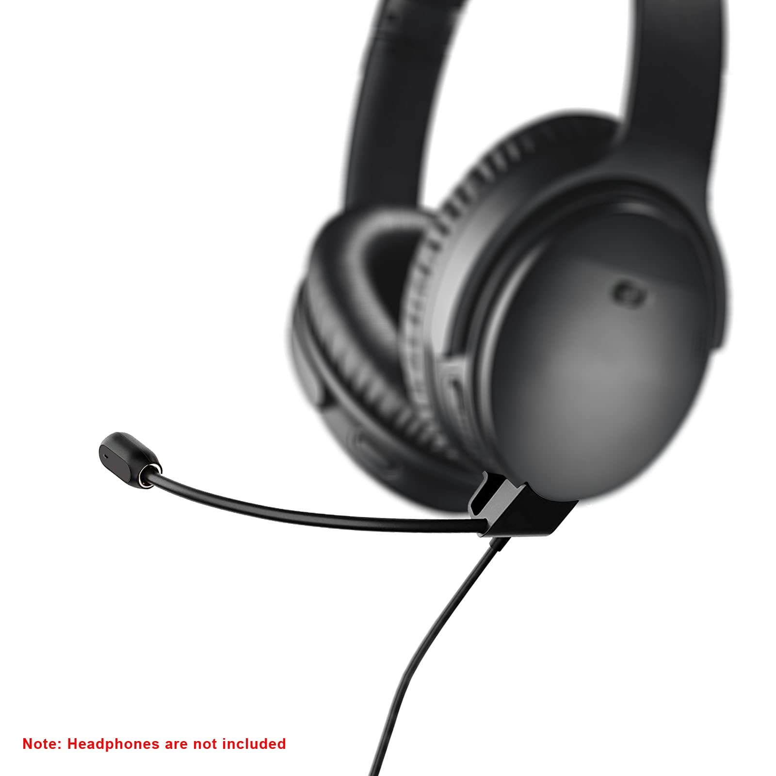 Detachable Boom Microphone Cable with Mute Switch (4FT) - Compatible with Bose QC45 Headphones, PC, PS4, PS5 & Xbox One Controller - Perfect for Gaming, Streaming & Online Meetings