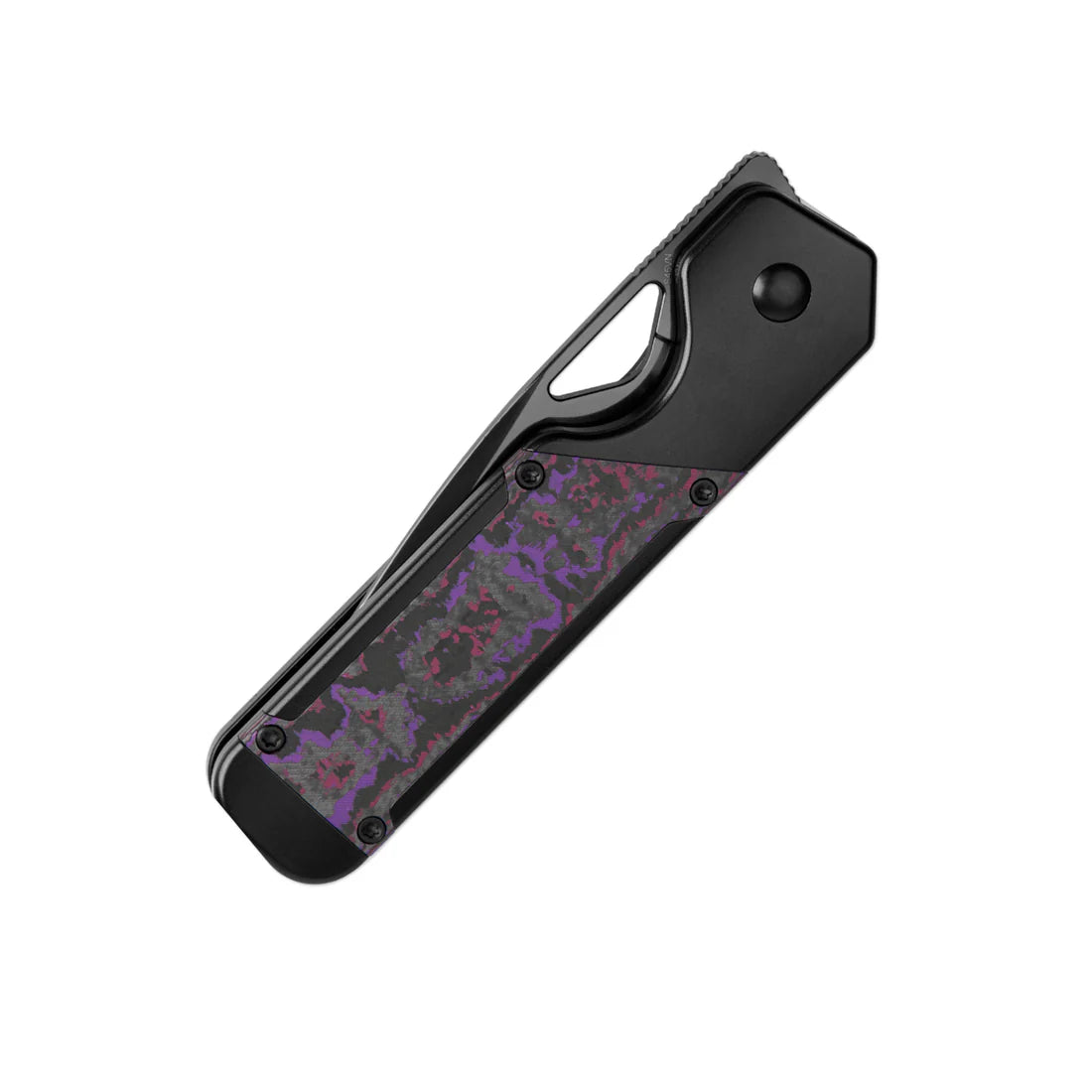 Kizer Ki3634A2 Militaw Frame Lock Folding Knife - S45VN DLC Coated Blade, Purple Haze Fatcarbon & Titanium Handles - EDC, Outdoor, Camping, Survival Gear