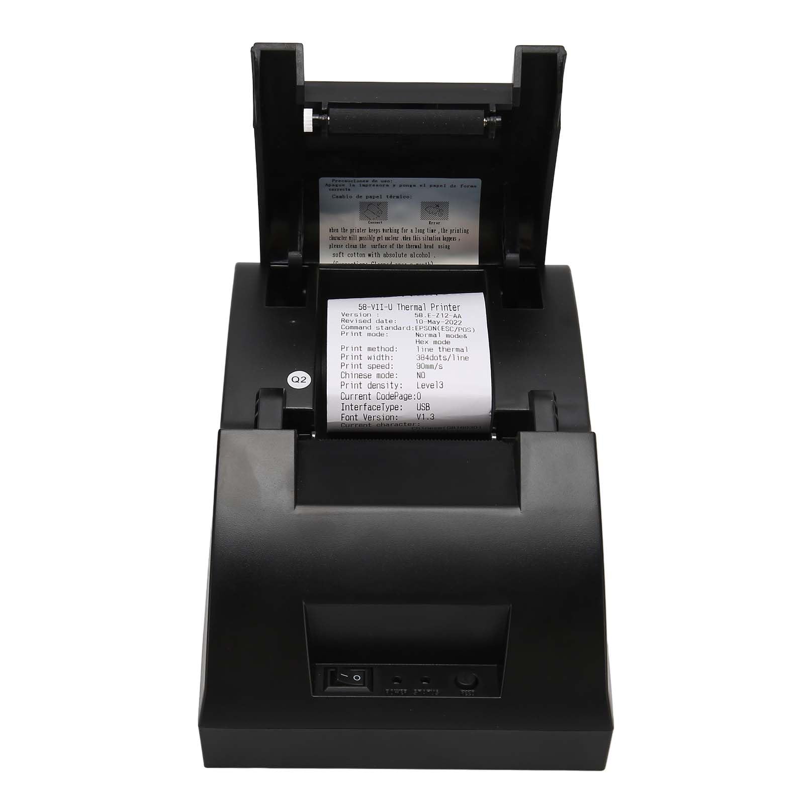 Kufoo 58mm Thermal Receipt Printer - USB POS Printer with Low Noise, 100-240V Wide Voltage for Retail Stores, Restaurants & Small Businesses (EU Plug) - Perfect for Receipt Printing, Order Management & POS Systems