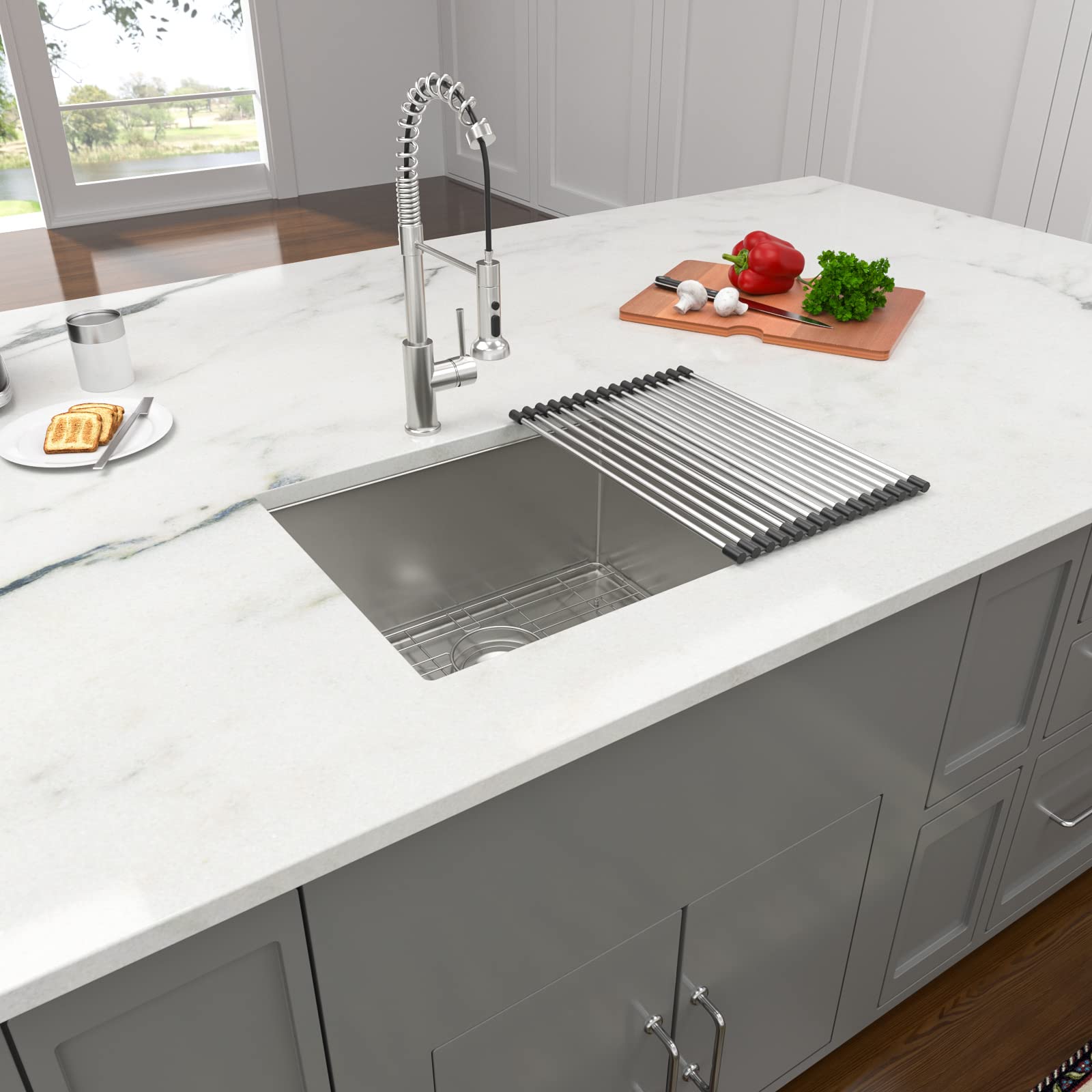 Lordear 21-Inch Undermount Bar Sink - 16 Gauge Stainless Steel Single Bowl Kitchen Sink Basin (21