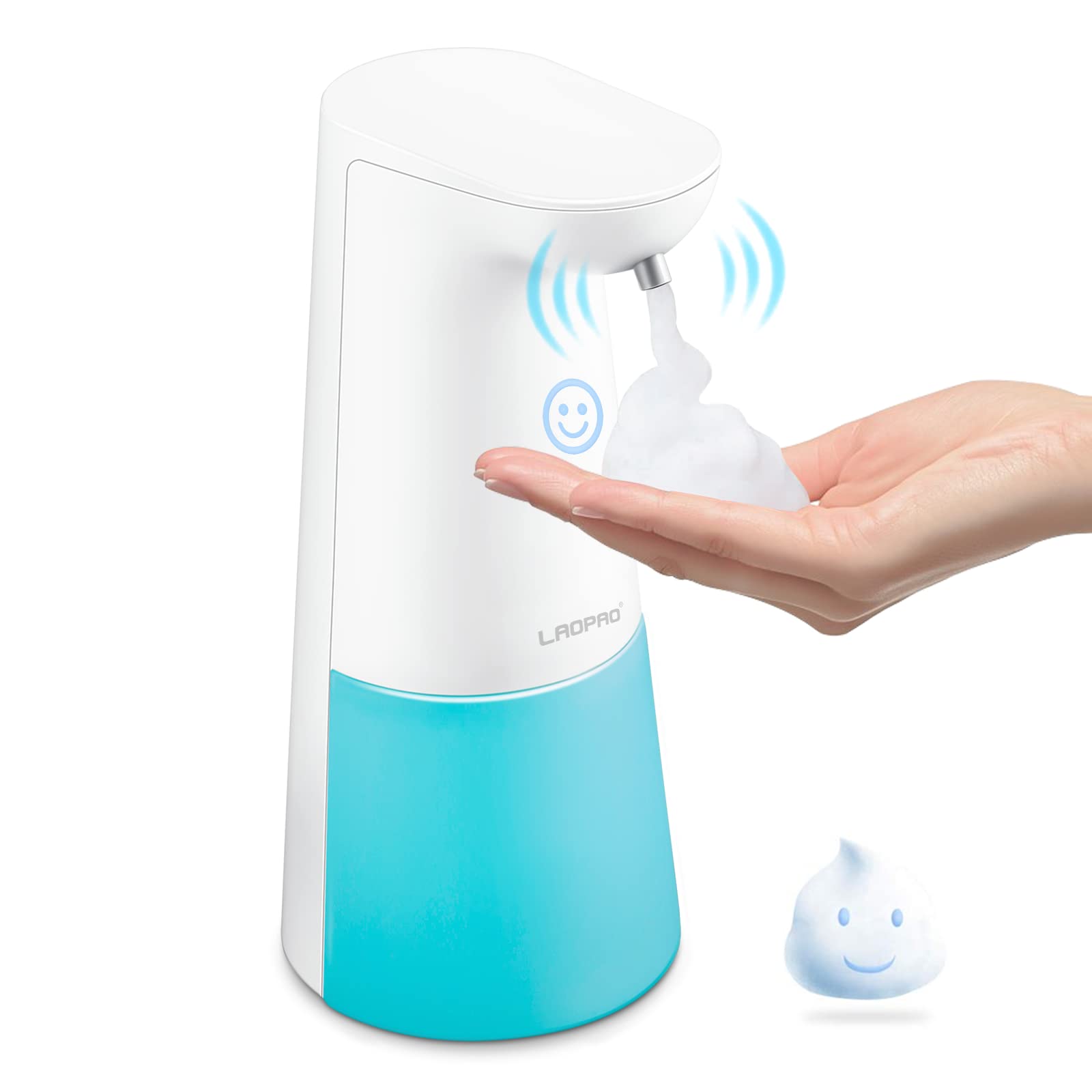 LAOPAO Automatic Foaming Soap Dispenser - Hands-Free Touchless Soap Pump for Kitchen & Bathroom | Countertop Dish Soap Dispenser with Smart Sensor | Perfect Christmas Gift & Home Decor (Blue) - Ideal for Germ-Free Hand Washing, Dish Cleaning & Hygiene Maintenance