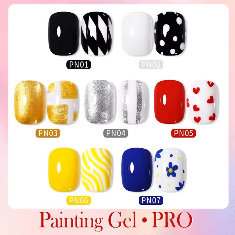 Professional Painting Gel for Nail Art - High Gloss, Long-Lasting Nail Polish Gel for Salon & DIY Manicures - Perfect for Home, Parties, and Special Occasions
