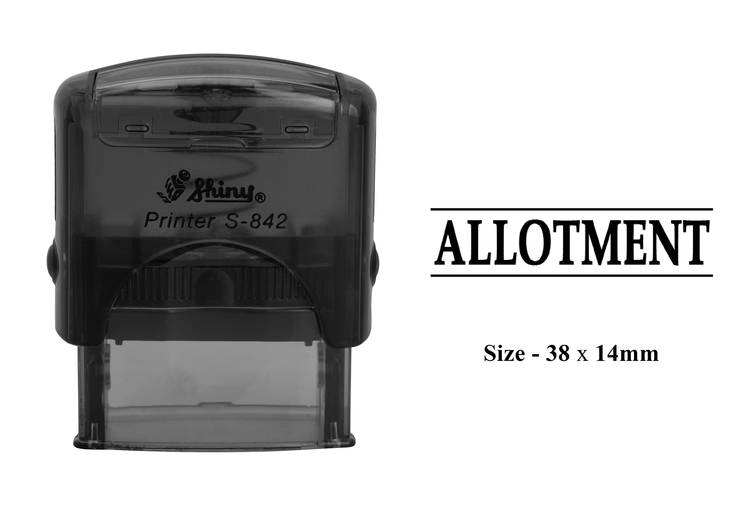 Allotment Rubber Stamp - Self Inking Office Stamp with Shiny Finish (Model S-842) for Document Signing, Paperwork & Legal Forms
