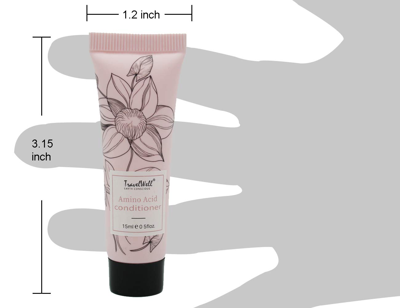 Travelwell Flower Series Conditioner - 0.5 Fl Oz/15ml Travel Size (200 Tubes per Box) | Cruelty-Free Bulk Toiletries for Hotels, Guest Amenities & Travel Essentials | Perfect for Hotels, Airbnbs, Travel Kits & On-The-Go Hair Care
