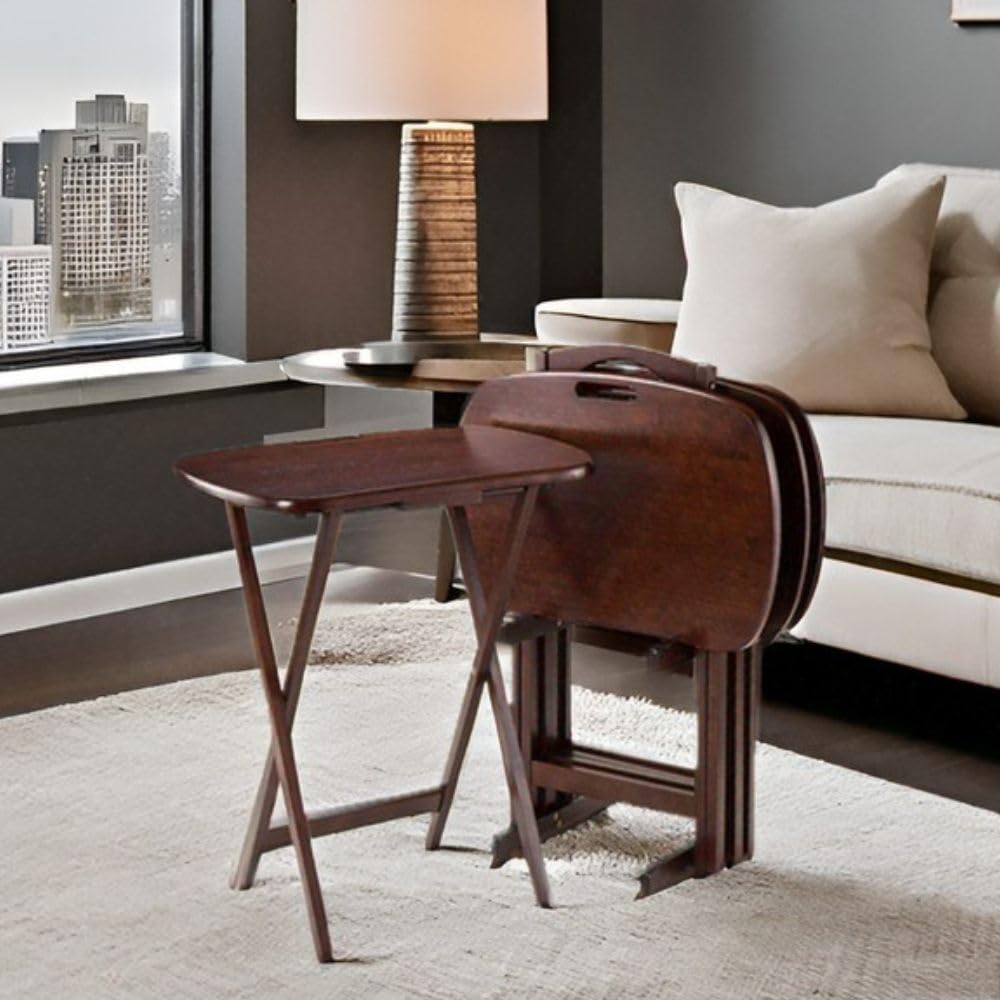Premium Solid Wood Folding TV Tray Table - 22.83