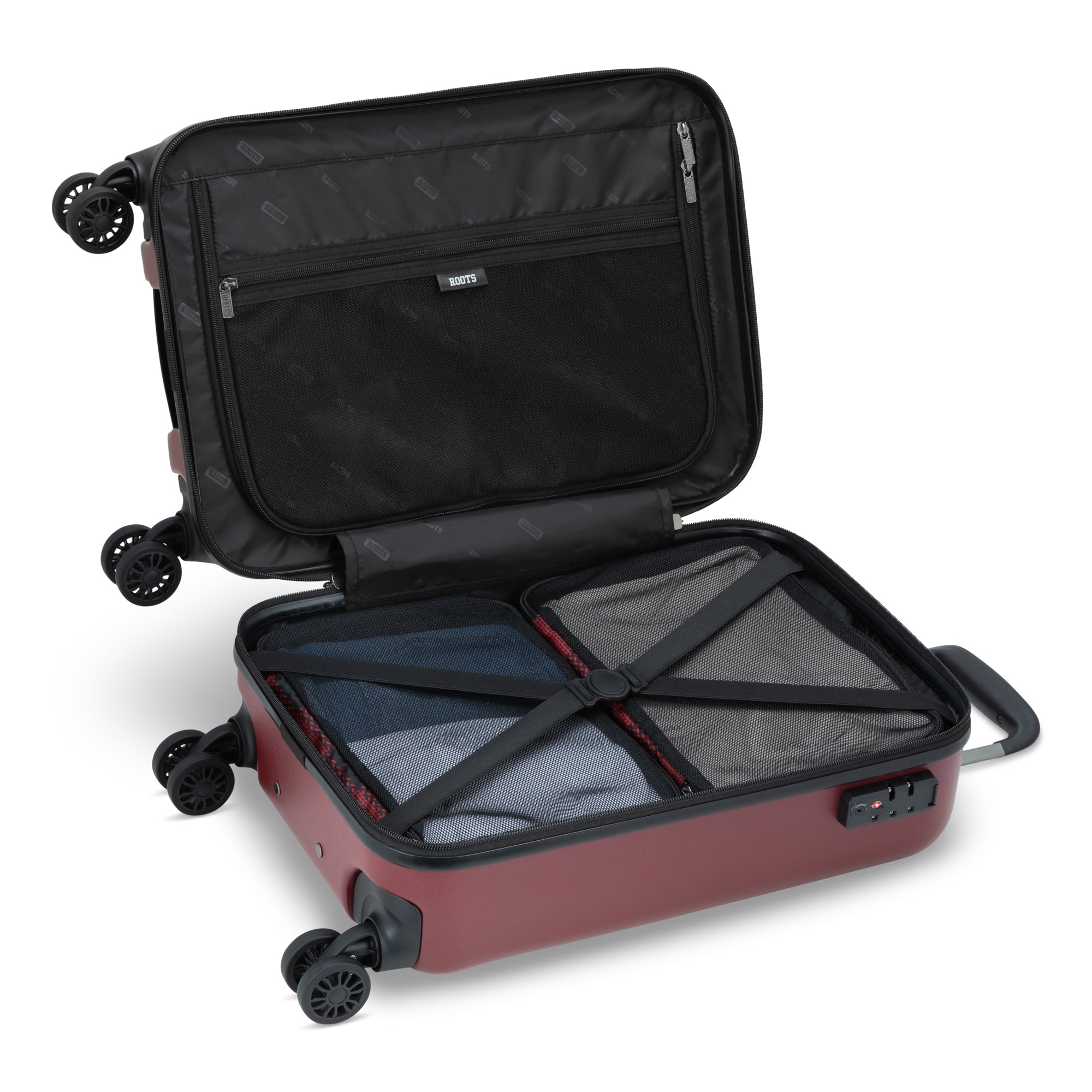 Roots Chalet Spinner Carry On Luggage - Lightweight Expandable Suitcase with 360° Wheels for Air Travel, Business Trips & Weekend Getaways