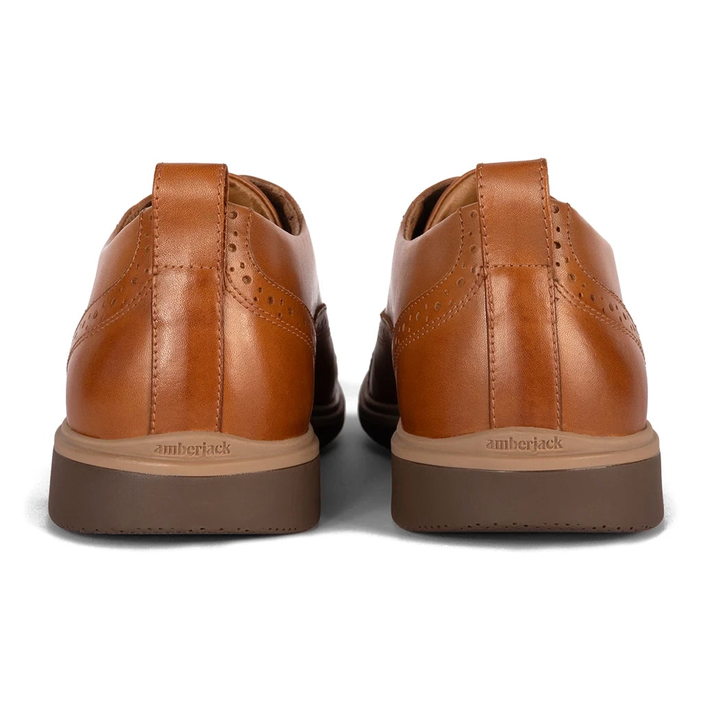 Premium Cap Toe Oxford Dress Shoes for Men - Honey Brown Leather - Perfect for Business, Weddings & Formal Events