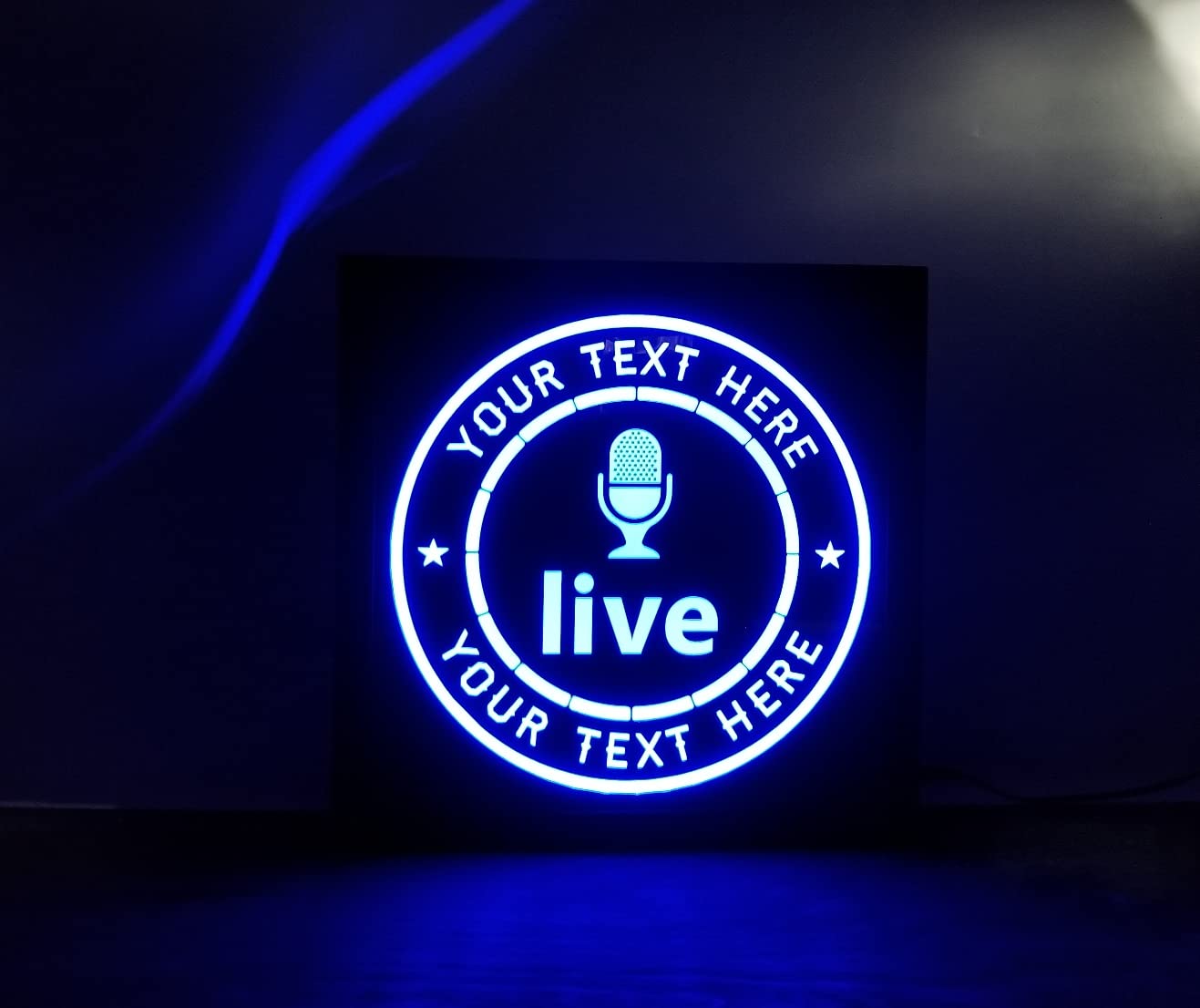 Custom LED Live Stream Sign - Personalized Beer & Microphone Light-Up Wall Art for Gamers, Streamers & Podcasters - Non-Neon Gaming Room Decor - Perfect for Twitch, YouTube & Recording Studios - On Air Sign for Content Creators