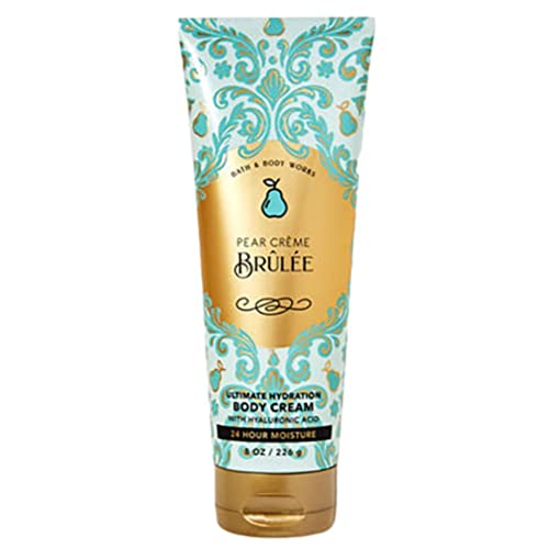 Bath and Body Works Pear Crème Brûlée Ultimate Hydration Body Cream 8 oz - Moisturizing Lotion for Dry Skin, Luxurious Scent for Daily Use & Gift Giving