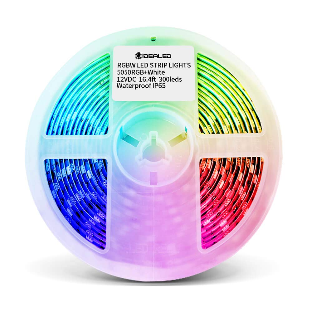 GIDEALED 16.4ft RGBW LED Strip Lights - 300 LEDs Color Changing Light Strips for Indoor Decor, 12V Flexible LED Tape Lighting - Perfect for Bedroom, Kitchen, Party & Home Ambiance
