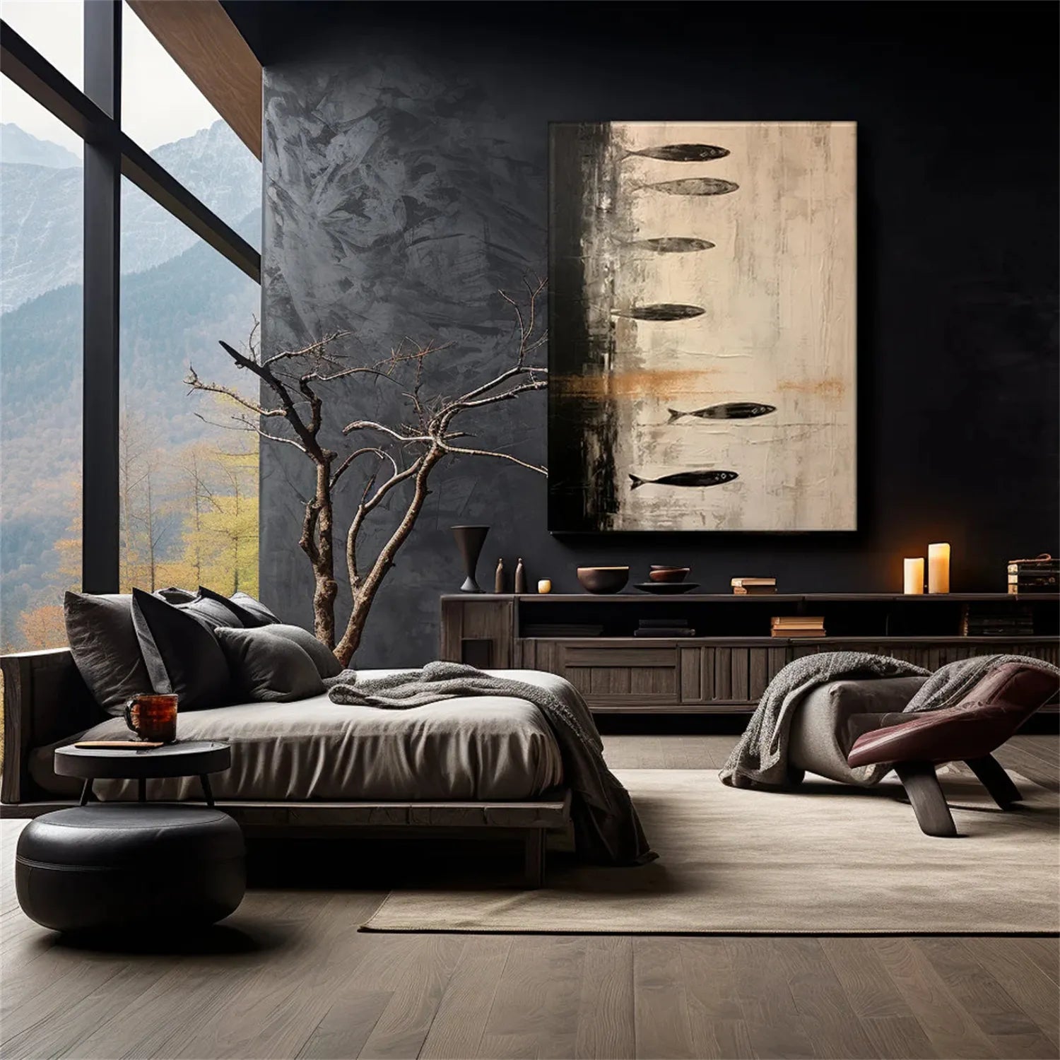 Abstract Painting #AB 163 - Modern Wall Art for Living Room, Bedroom & Office Decor | Large Canvas Artwork for Home & Office Interior Design