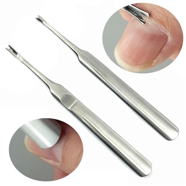 ZAUKY Professional Cuticle Remover & Pusher - Stainless Steel Nail Cleaner with Anti-Slip Grip - Dead Skin Cutter for Manicures & Pedicures - Perfect for Home Nail Care & Salon Use