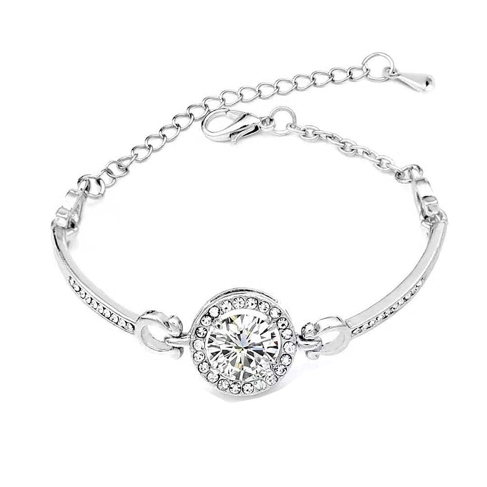 Personalized Stainless Steel Hinged Bracelet for Women - Cubic Zirconia Crystal Fidget Jewelry | Thoughtful Gift for Love & Friendship | Perfect for Stress Relief, Anxiety Management & Everyday Wear