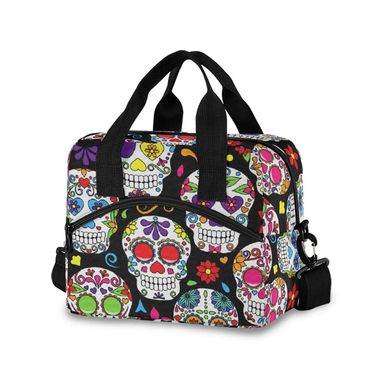 WELLDAY Insulated Lunch Box - Sugar Skull Design for Work & School