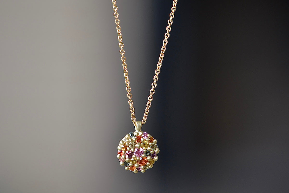 River Dome Pendant Necklace in Blossom Crush - Elegant Floral Jewelry for Women | Perfect for Weddings, Date Nights & Special Occasions