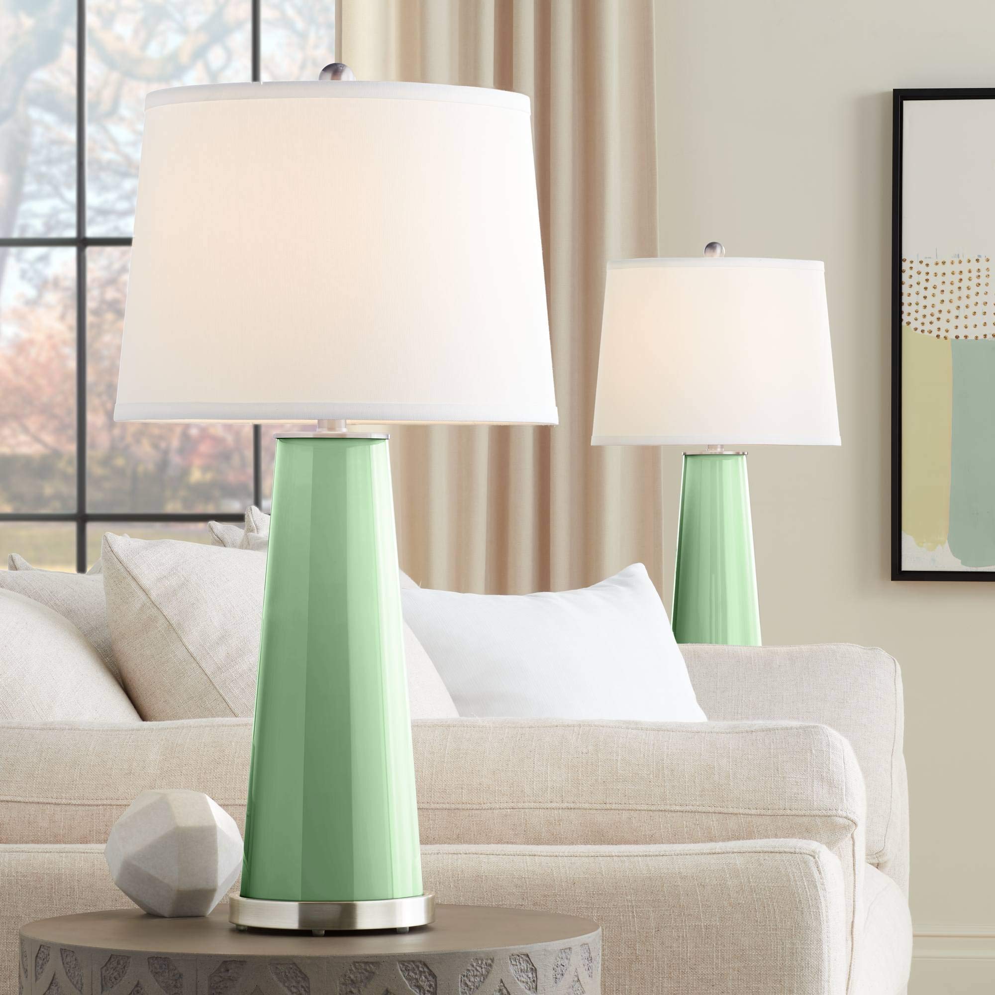 Color + Plus Flower Stem Leo Table Lamps Set of 2 - Modern Decorative Bedside Lighting for Living Room, Bedroom & Office - Warm White LED Accent Lamps for Home Decor