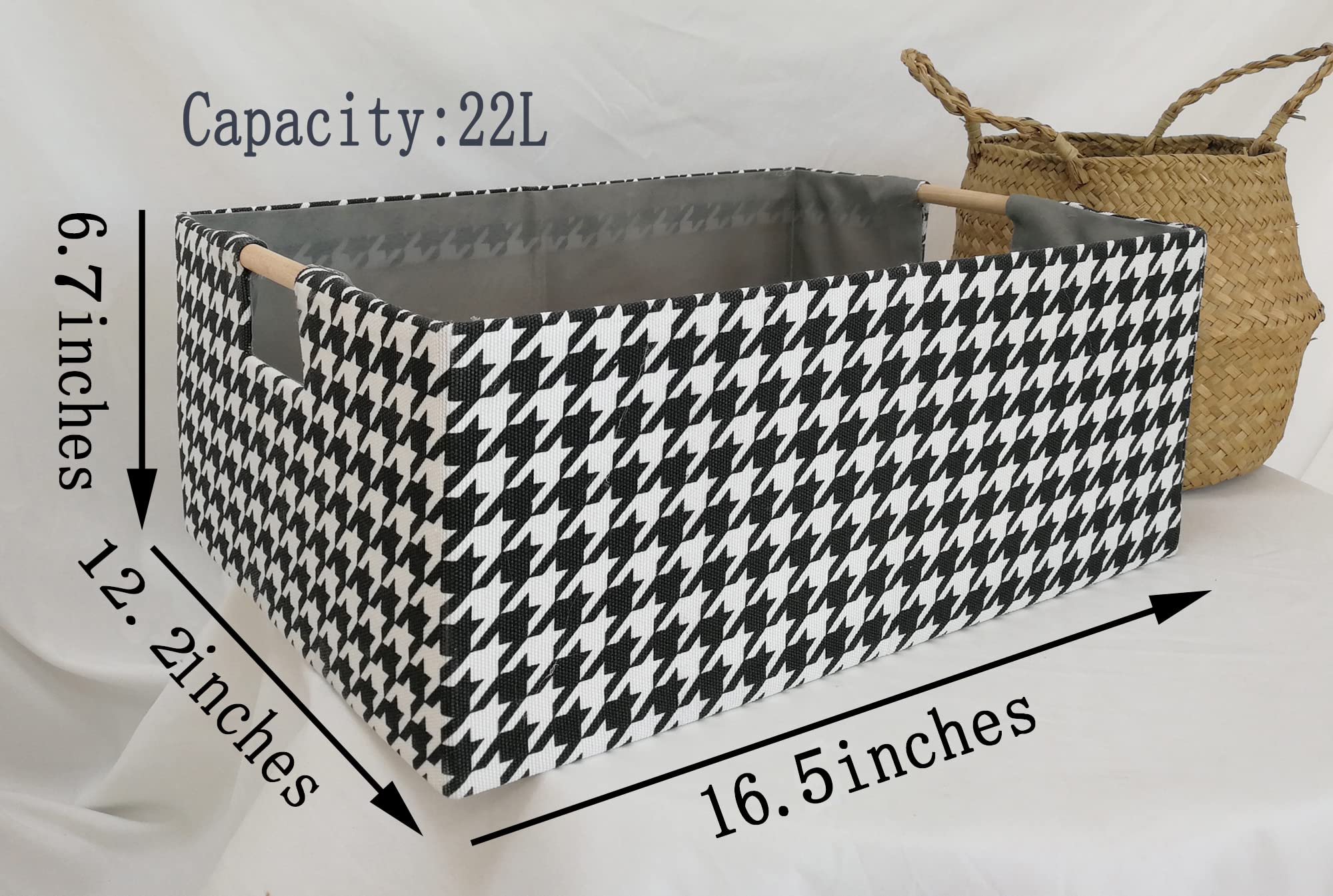 Foldable Storage Bins with Handles - Gray Rectangle Closet Baskets for Shelves | Organize Home, Office, Car & Dorm Room | Perfect for Clothes, Toys & Office Supplies Storage