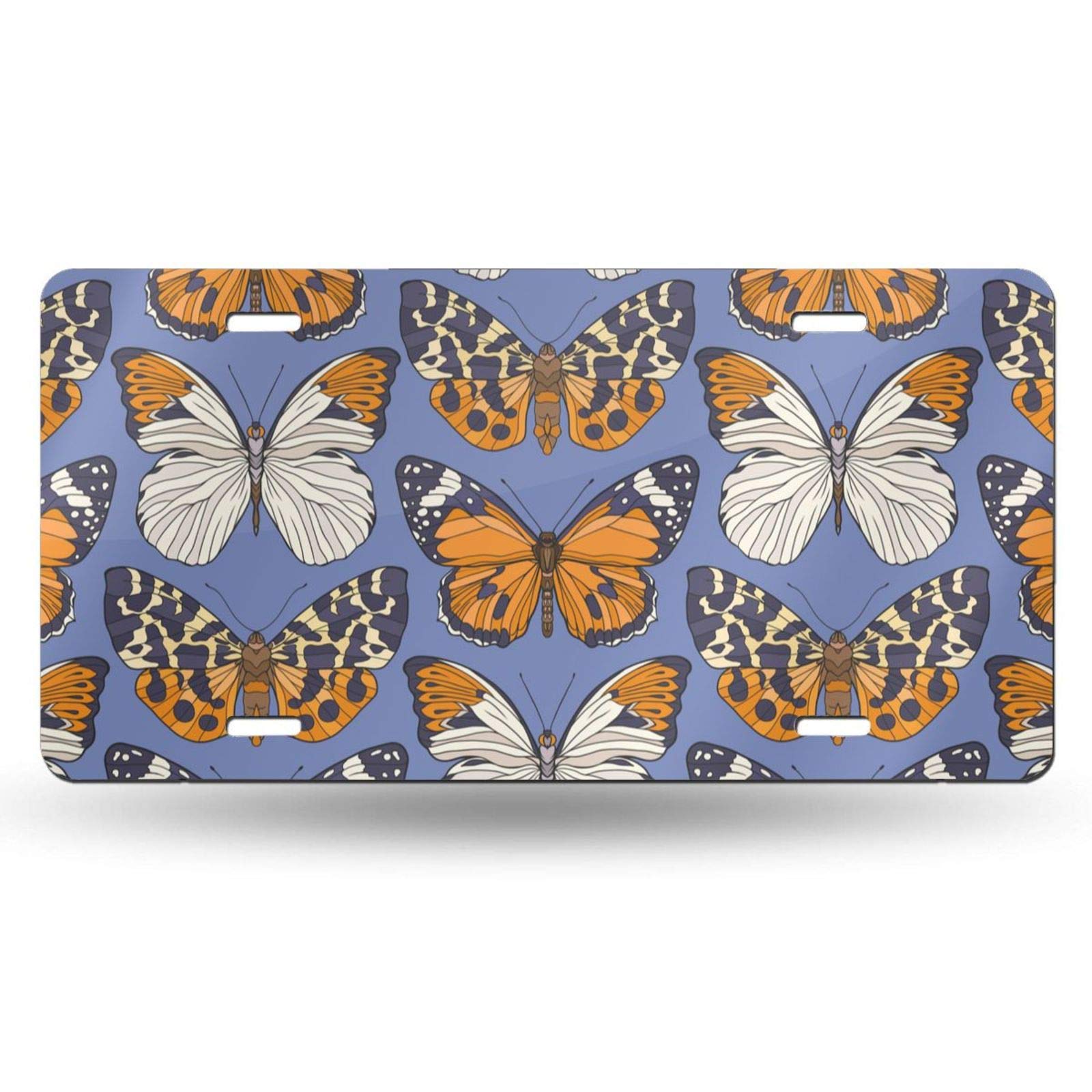 Colorful Butterflies Decorative Car License Plate - 6x12 Inch Novelty Aluminum Vanity Tag for Men, Women & Kids | Perfect for Vehicle Customization, Gift Giving & Personal Expression