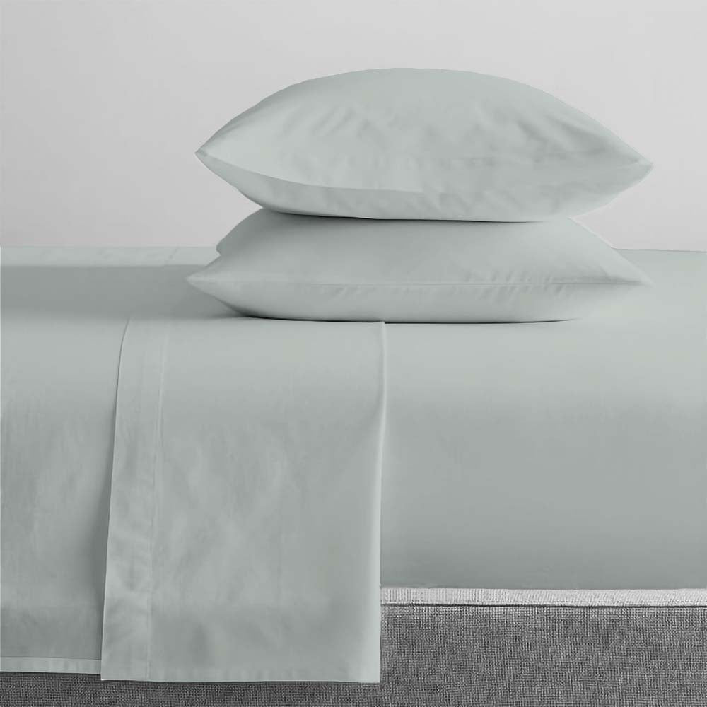 100% Organic Cotton Percale Sheet Set 300 Thread Count - Queen Size Bed Sheets in Sage Green | Breathable & Hypoallergenic for All-Season Comfort - Perfect for Master Bedroom, Guest Room & Vacation Homes