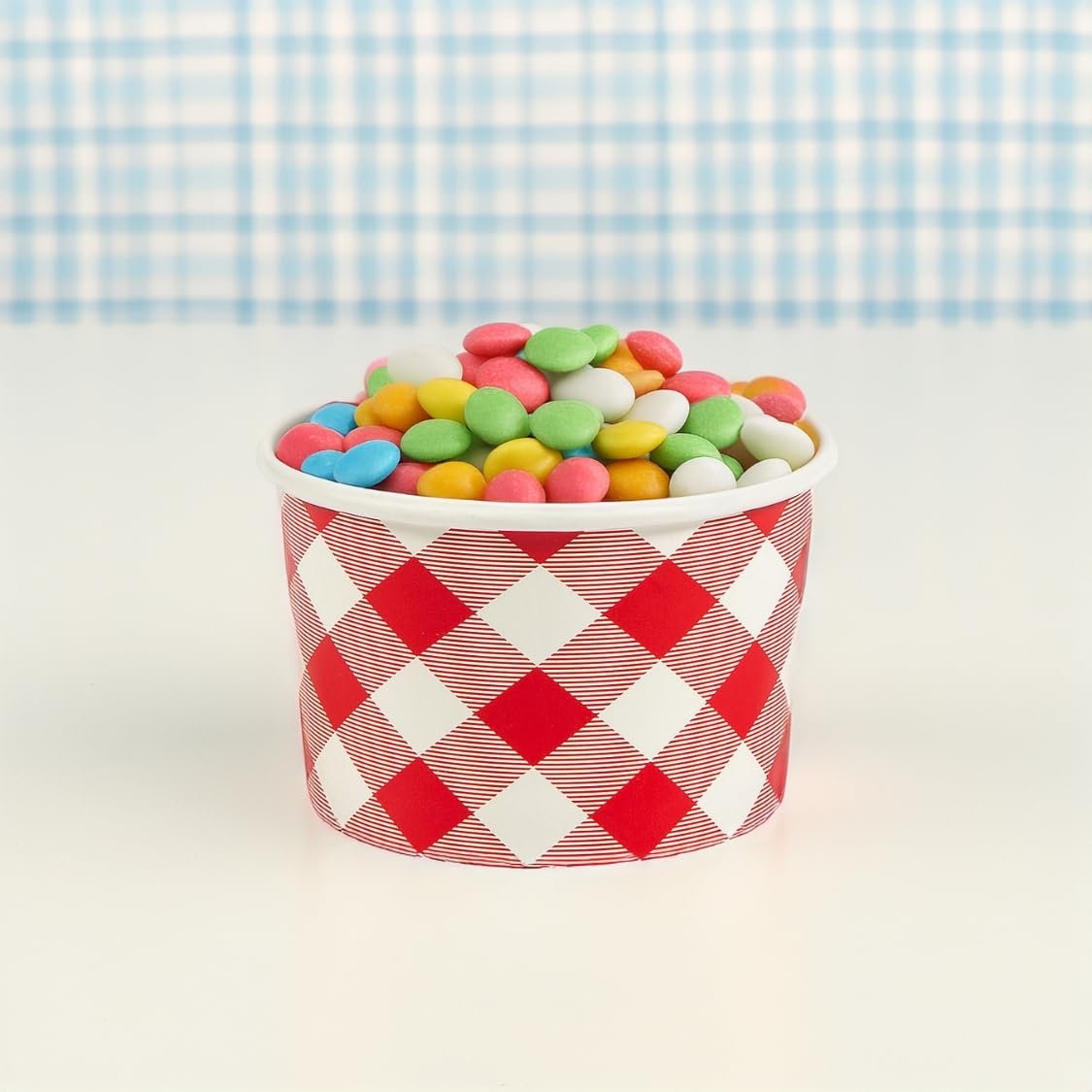 Fun Express Gingham Chili Bowls - 12-Piece Set for Picnics, BBQs & Party Supplies - Durable Melamine Bowls for Outdoor Dining & Entertaining