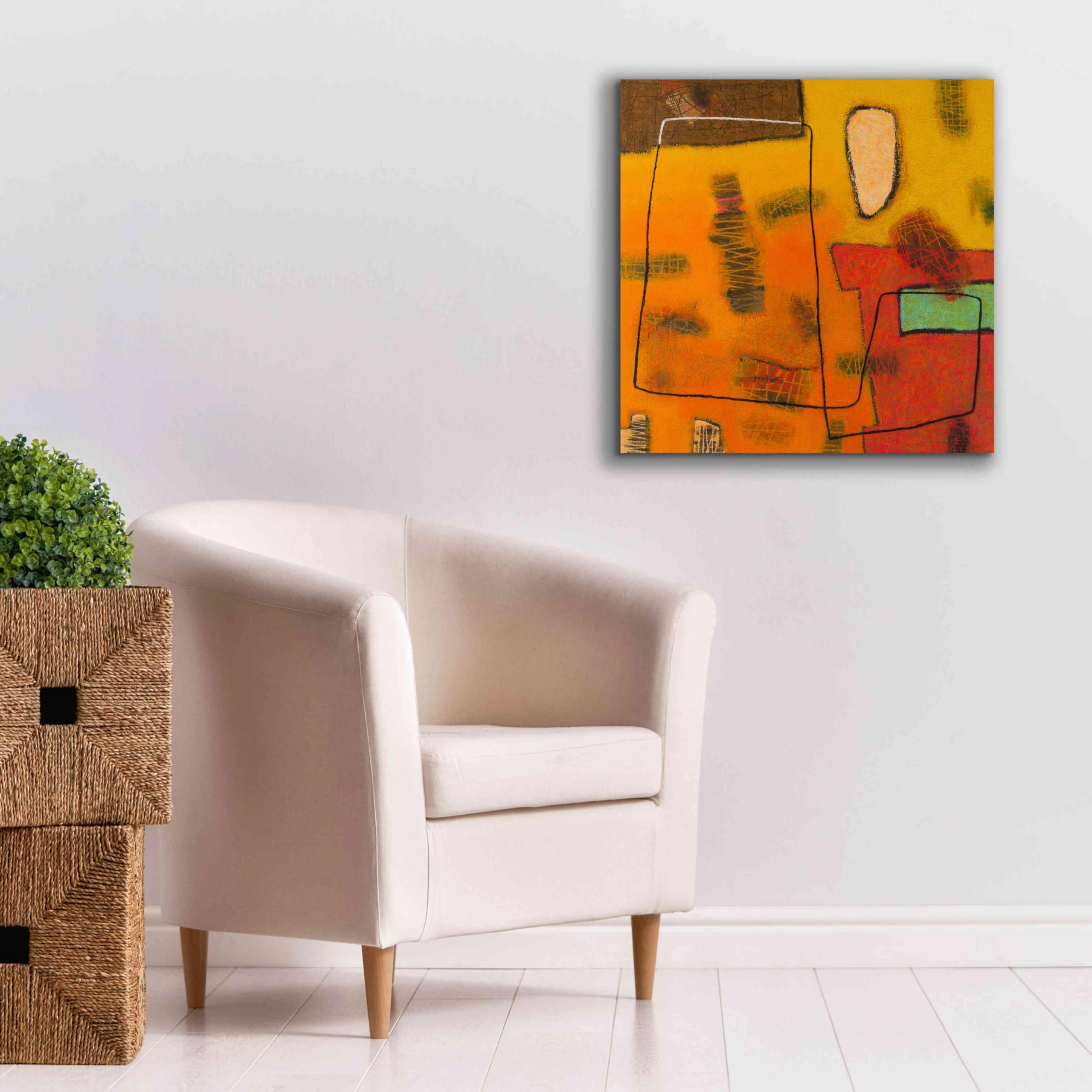 Epic Graffiti 'Conversations in the Abstract 31' by Downs - Premium Giclee Canvas Wall Art Print 26x26 Inches - Modern Abstract Graffiti Artwork for Living Room, Bedroom & Office Decor
