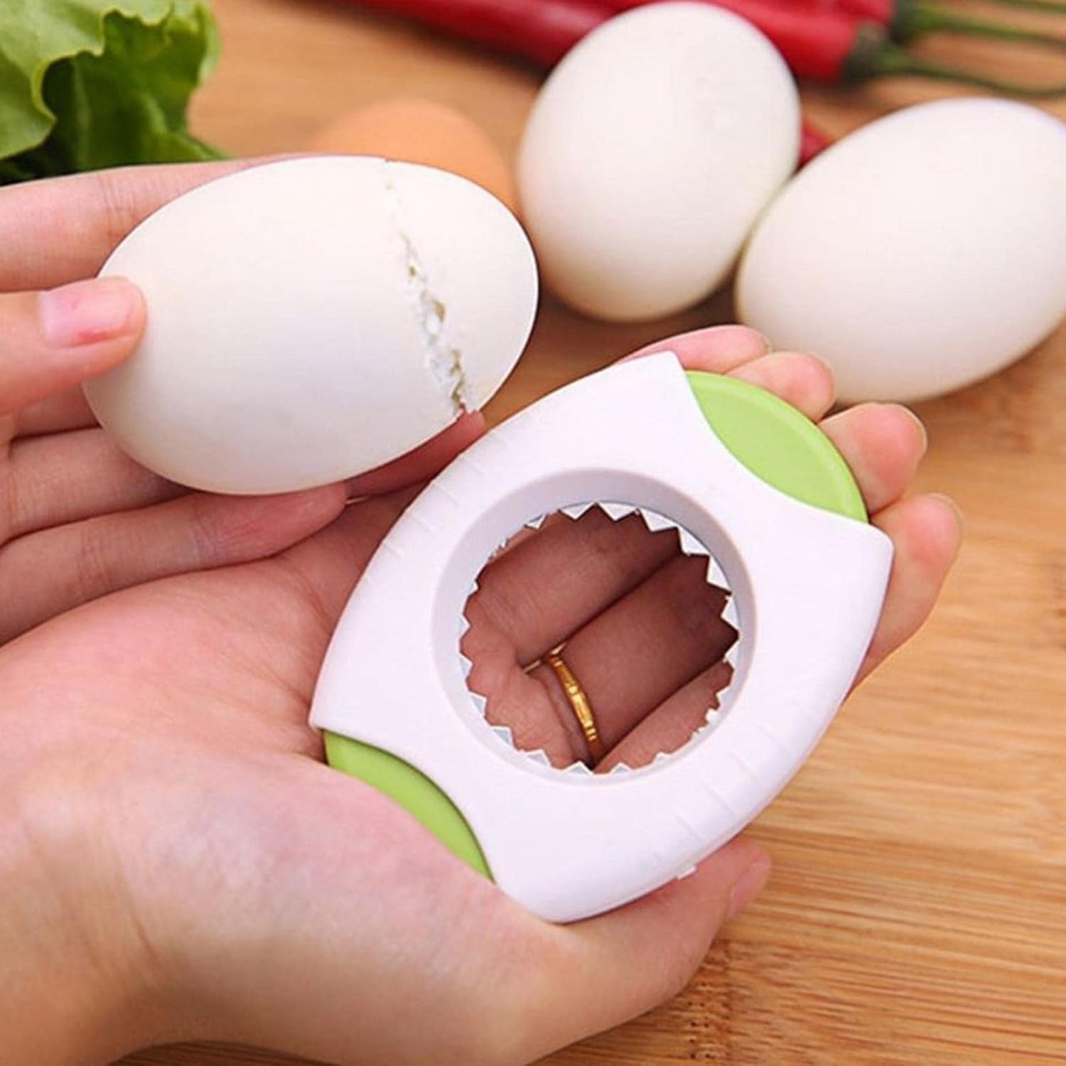 Premium Blue Egg Shell Opener & Cracker - Quick Egg Topper Cutter & Separator Tool for Perfectly Cutting Egg Tops | Essential Kitchen Gadget for Breakfast, Baking & Cooking | Ideal for Soft/Hard Boiled Eggs & Egg Decorating