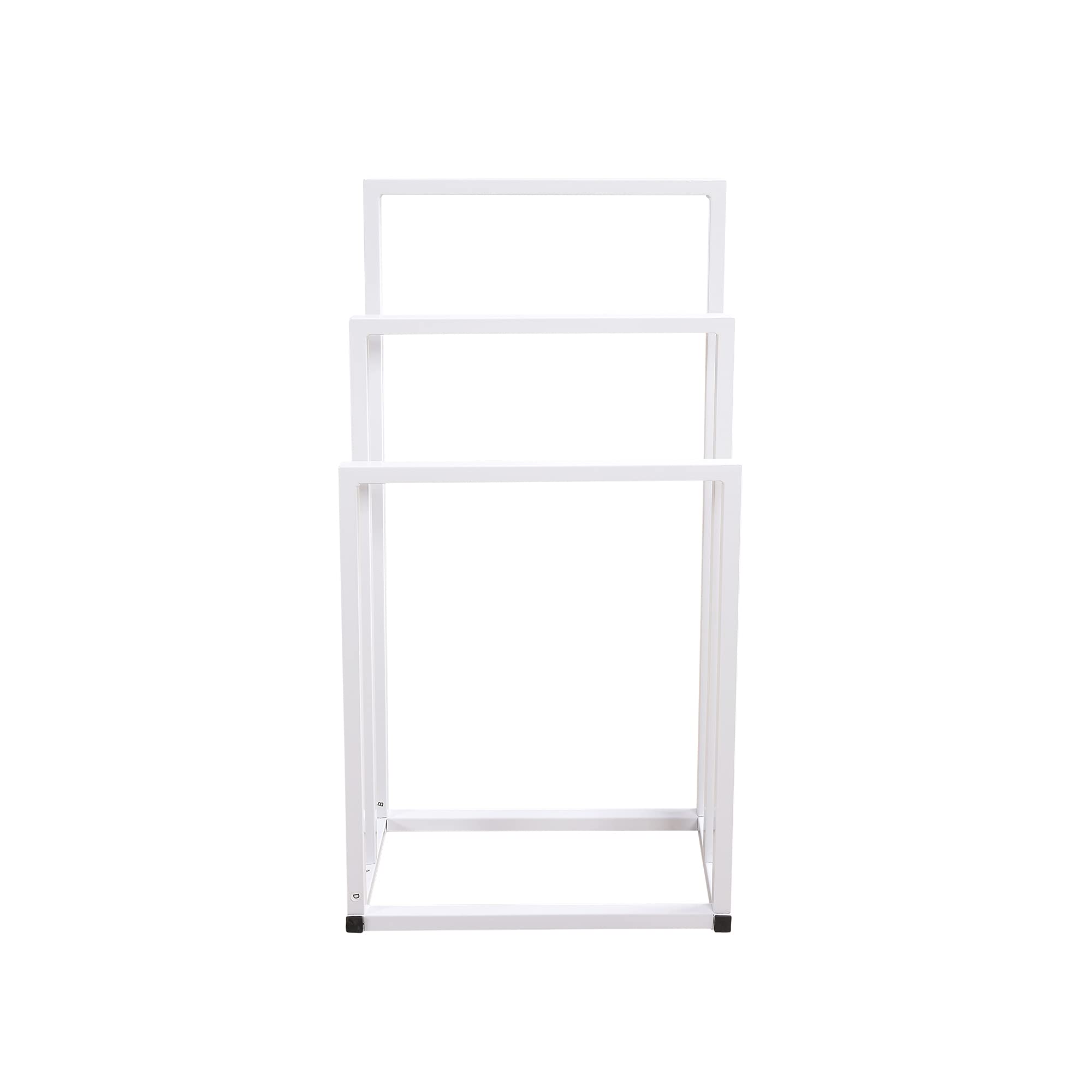 HOJINLINERO 3-Tier Chrome Metal Freestanding Towel Rack - Modern Industrial Bathroom Storage Organizer for Hand Towels & Washcloths - Perfect for Bathroom, Shower, or Tub Side Storage
