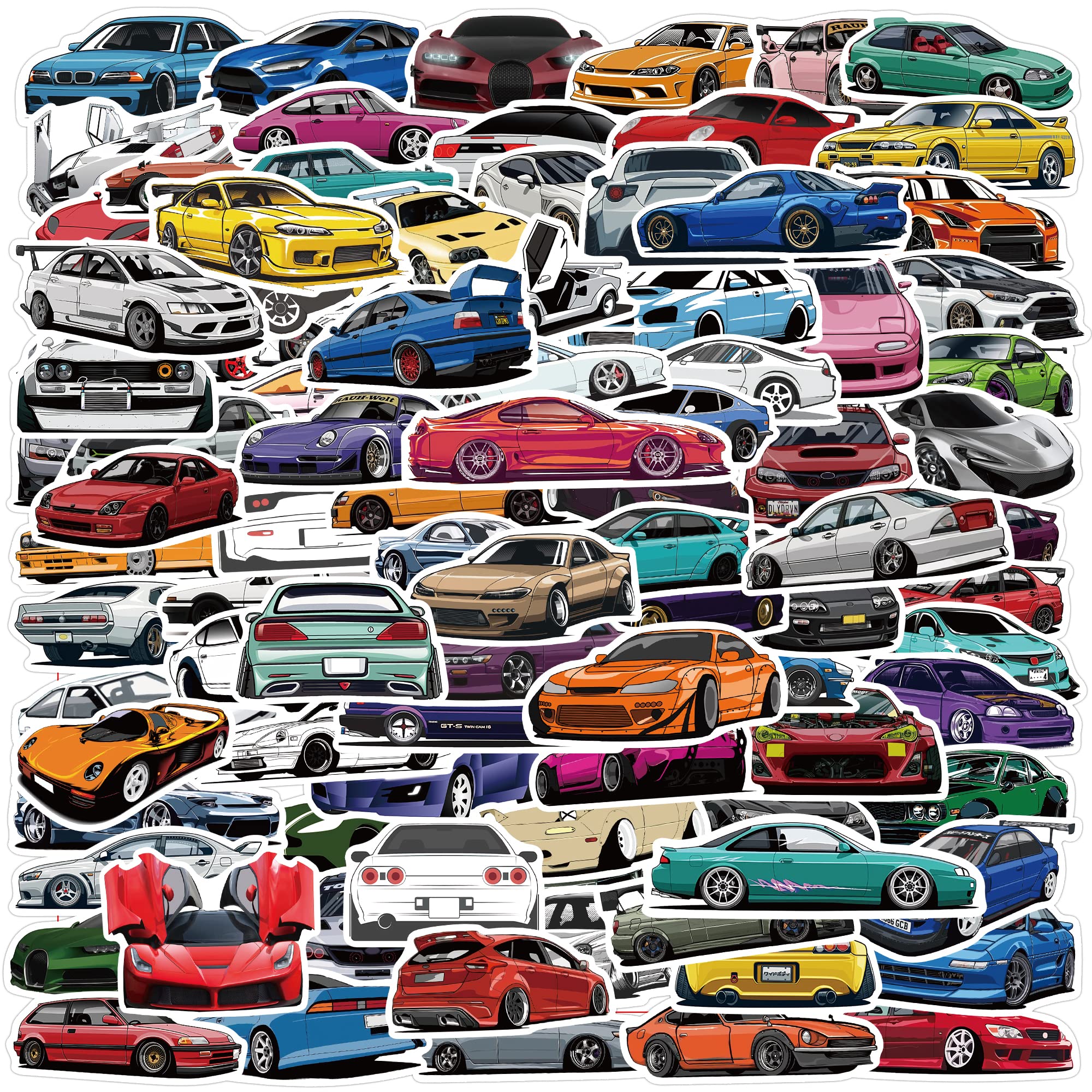 100pcs JDM Car Stickers - Waterproof Vinyl Decals for Cars, Laptops, Water Bottles, Skateboards & More | Racing Sport Decorative Stickers for Men, Women, Teens & Kids | Perfect for Car Enthusiasts, DIY Projects & Personalizing Accessories