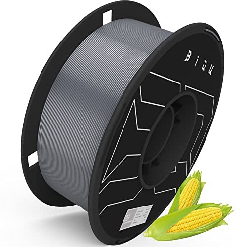 BIQU Premium PLA 3D Printer Filament 1.75mm, 1kg (2.2lbs) Spool - High Precision +/- 0.03mm, No Clogging, No Stringing, Tangle-Free for Smooth Printing - Silver | Ideal for FDM 3D Printers, DIY Projects, Prototyping & Home Decor