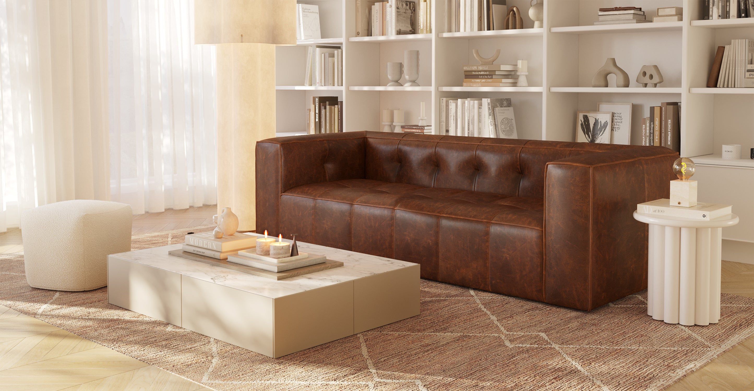 Stylish Metz Pouf Ottoman - Modern Round Footrest & Extra Seating for Living Room, Bedroom, or Nursery - Perfect Home Decor Accent