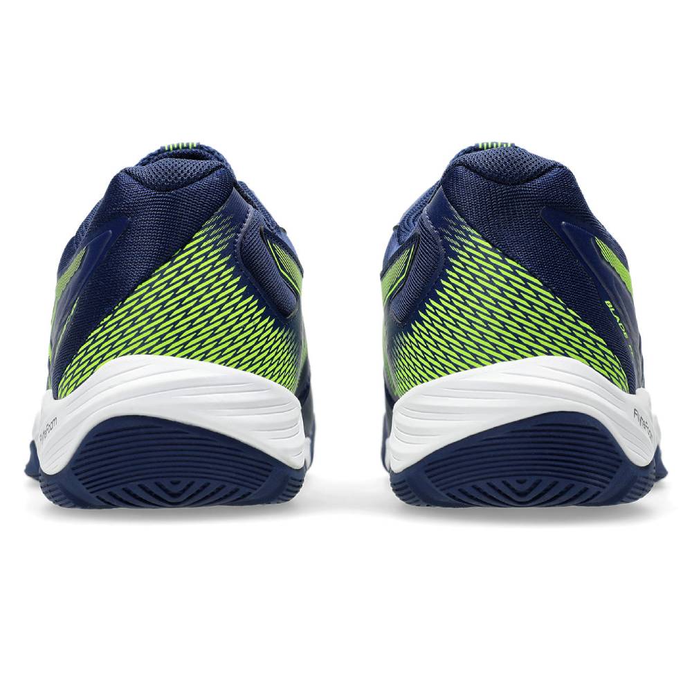 ASICS Blade FF Men's Indoor Volleyball Shoes - Lightweight Court Sneakers for Badminton & Squash (Blue Expanse/Safety Yellow) - Perfect for Gym Training & Competitive Sports
