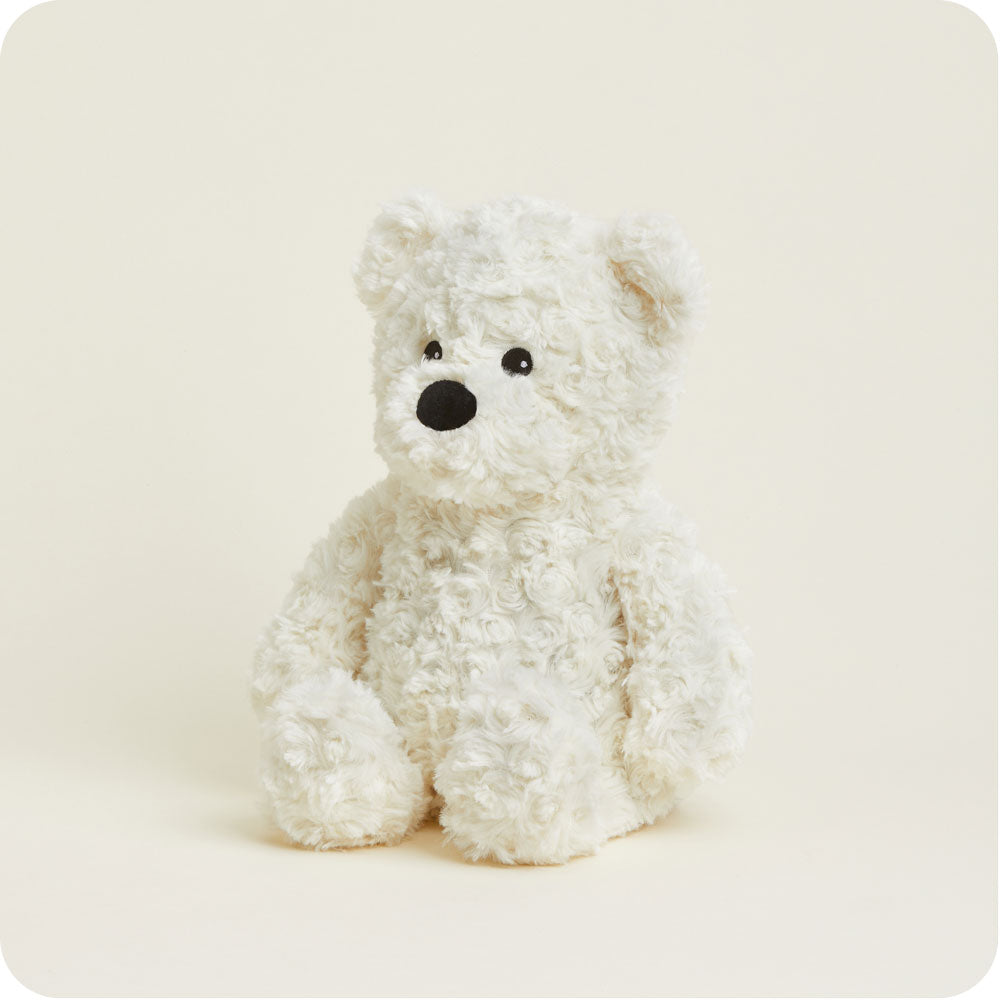 Soft Cream Curly Bear Warmies - Cozy Plush Stuffed Animal for Kids & Adults | Perfect for Cuddling, Gifts, and Stress Relief