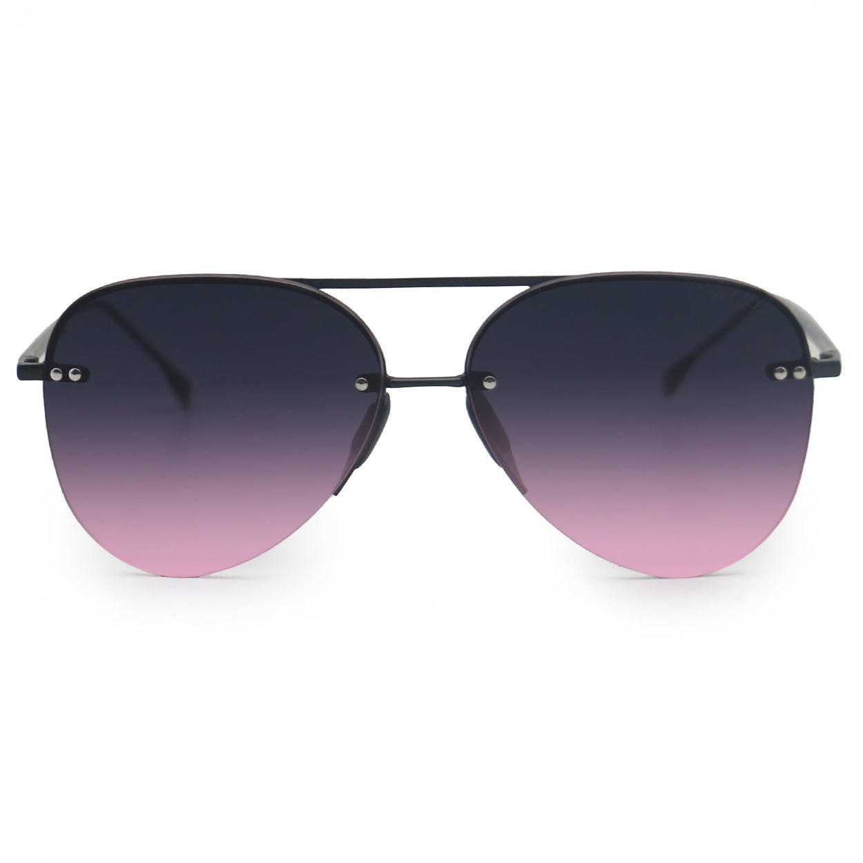 Smaller Megan 2 Faded Purple Pink Tangle-Free Aviator Sunglasses for Women - UV Protection Fashion Shades for Driving, Beach & Outdoor Activities