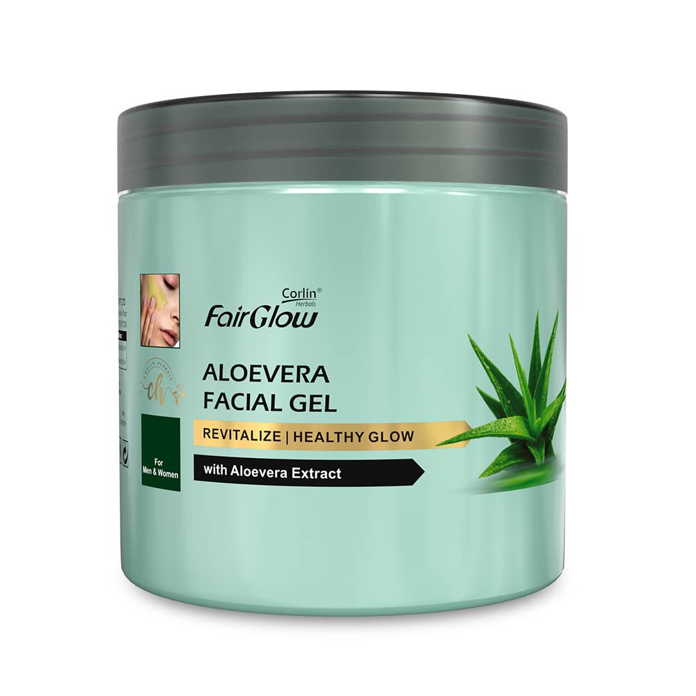 Corlin Fair Glow Aloe Vera Facial Gel 800g - Hydrating & Soothing Moisturizer for Dry, Sensitive Skin | Perfect for Daily Skincare Routine & Sunburn Relief
