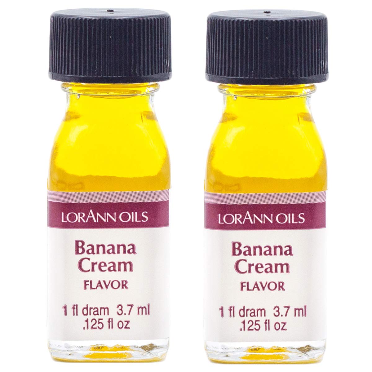 LorAnn Oils Super Strength Flavoring - Natural Banana Cream Flavor Oil for Candy Making, Baking & Hard Candy - 4X Stronger Than Extracts (Pack of 2, 0.125 fl oz) - Perfect for DIY Desserts, Homemade Treats & Professional Confectionery
