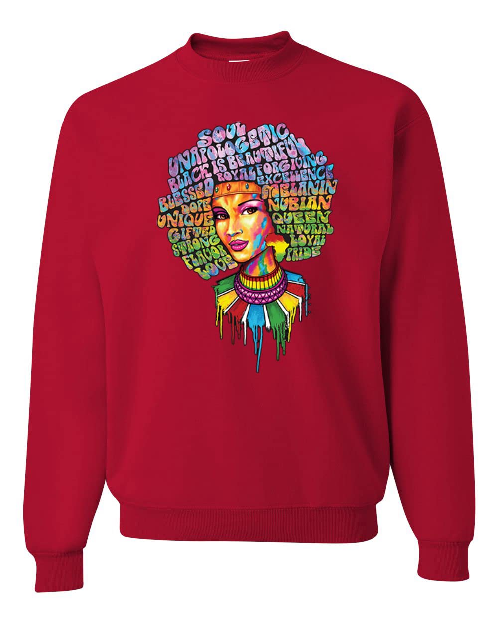 Wild Bobby Words of Character Strong Black Woman Black Pride Unisex Crewneck Graphic Sweatshirt - Comfortable Cotton Pullover for Women & Men - Perfect for Casual Wear, Street Style & Black History Month