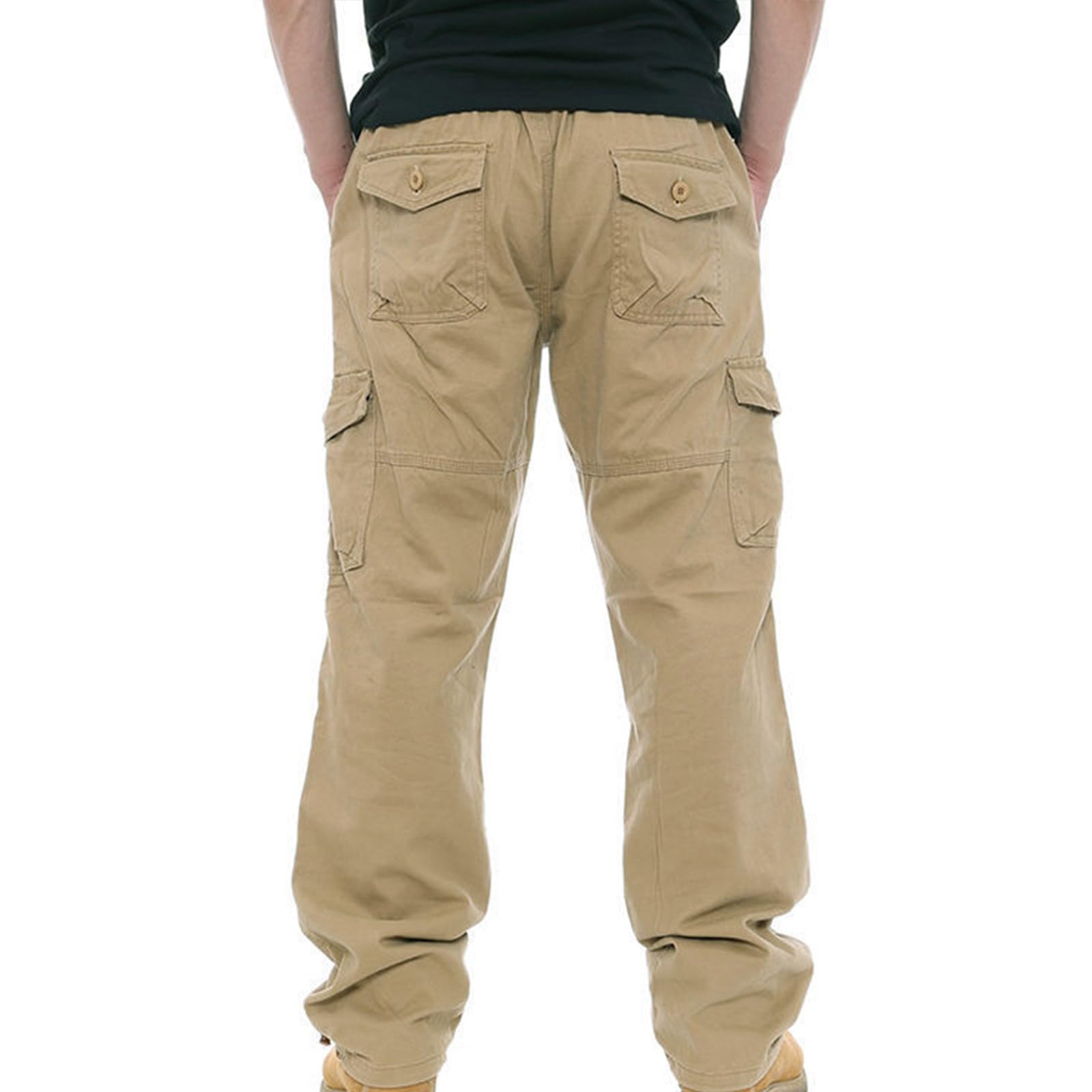 Men's Straight Fit Cotton Cargo Pants - Durable Tactical Casual Pants for Hiking, Outdoor Activities & Everyday Wear | Comfortable Loose Fit Activewear