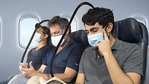 STAUBER Best Sky Shield - Foldable & Portable Airplane Sneeze Guard - Clear, Flexible Personal Barrier for Travelers (2 Pack) | Airplane, Train & Public Transport Protection
